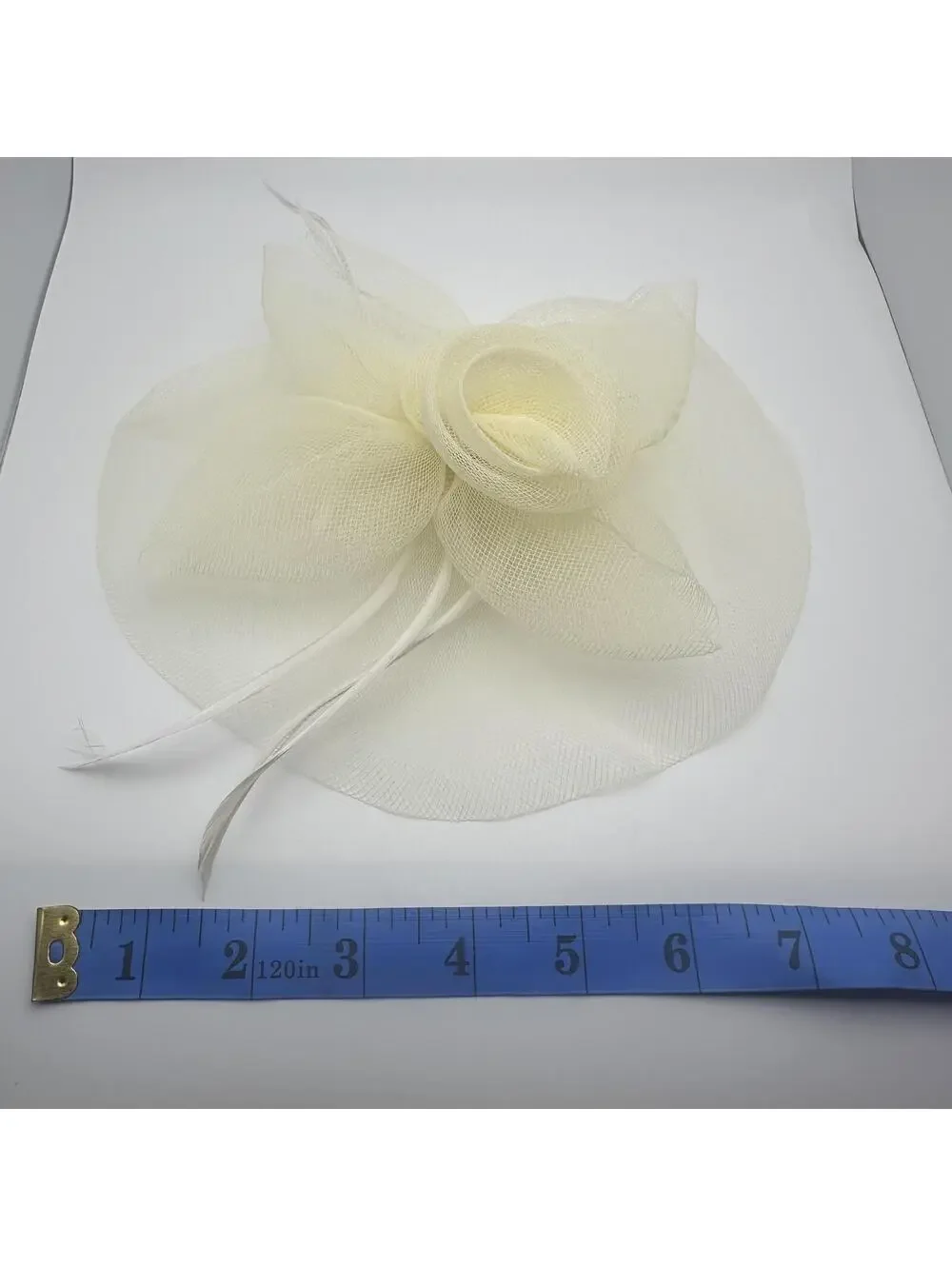 Elegant Cream Mesh Floral Fascinator